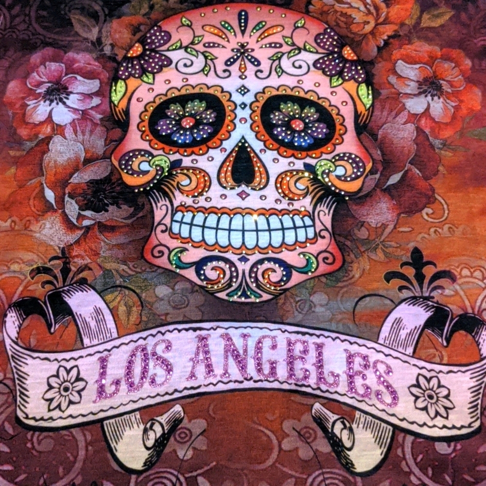 Embellished Skull/Los Angeles women's top